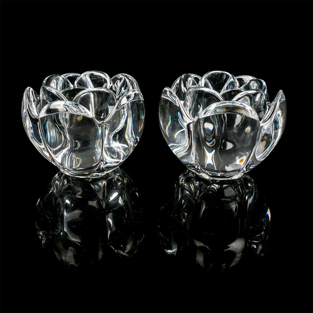 Pair of Royal Copenhagen Lotus Tealight Candleholders (1 of 3)