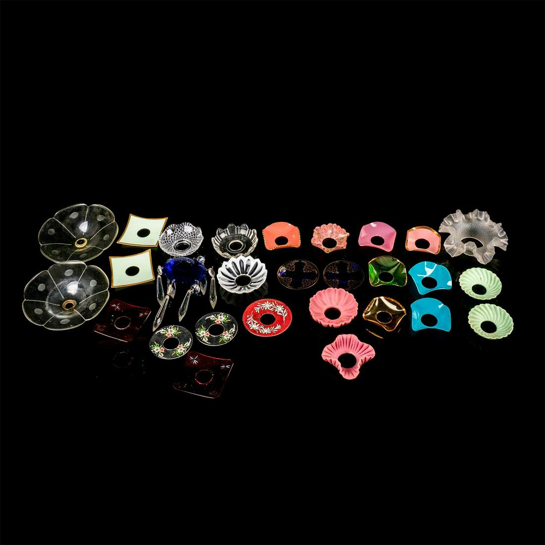 30pc Grouping of Vintage Art Glass Bobeches (1 of 2)