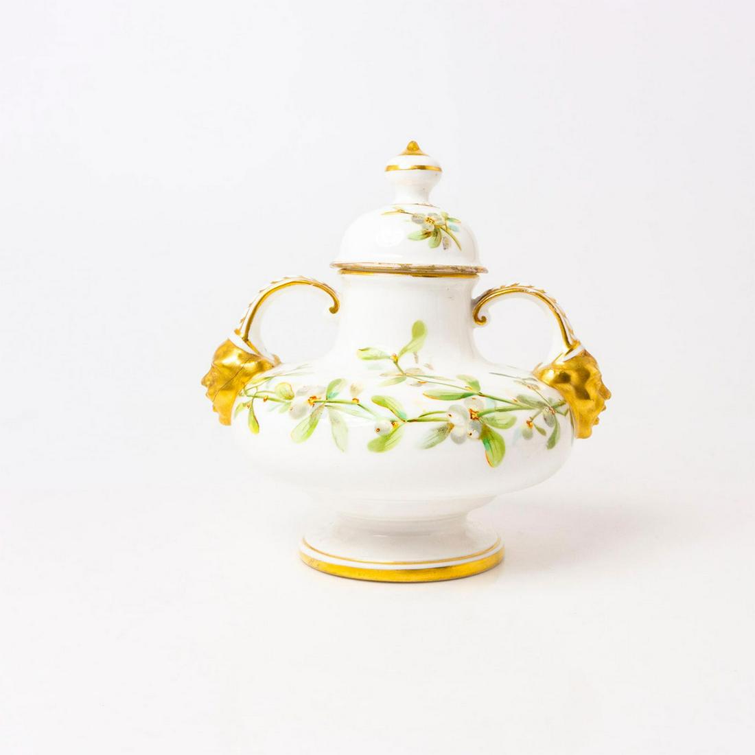 Royal Crown Derby Small Covered Jar with Figural Handles (1 of 3)