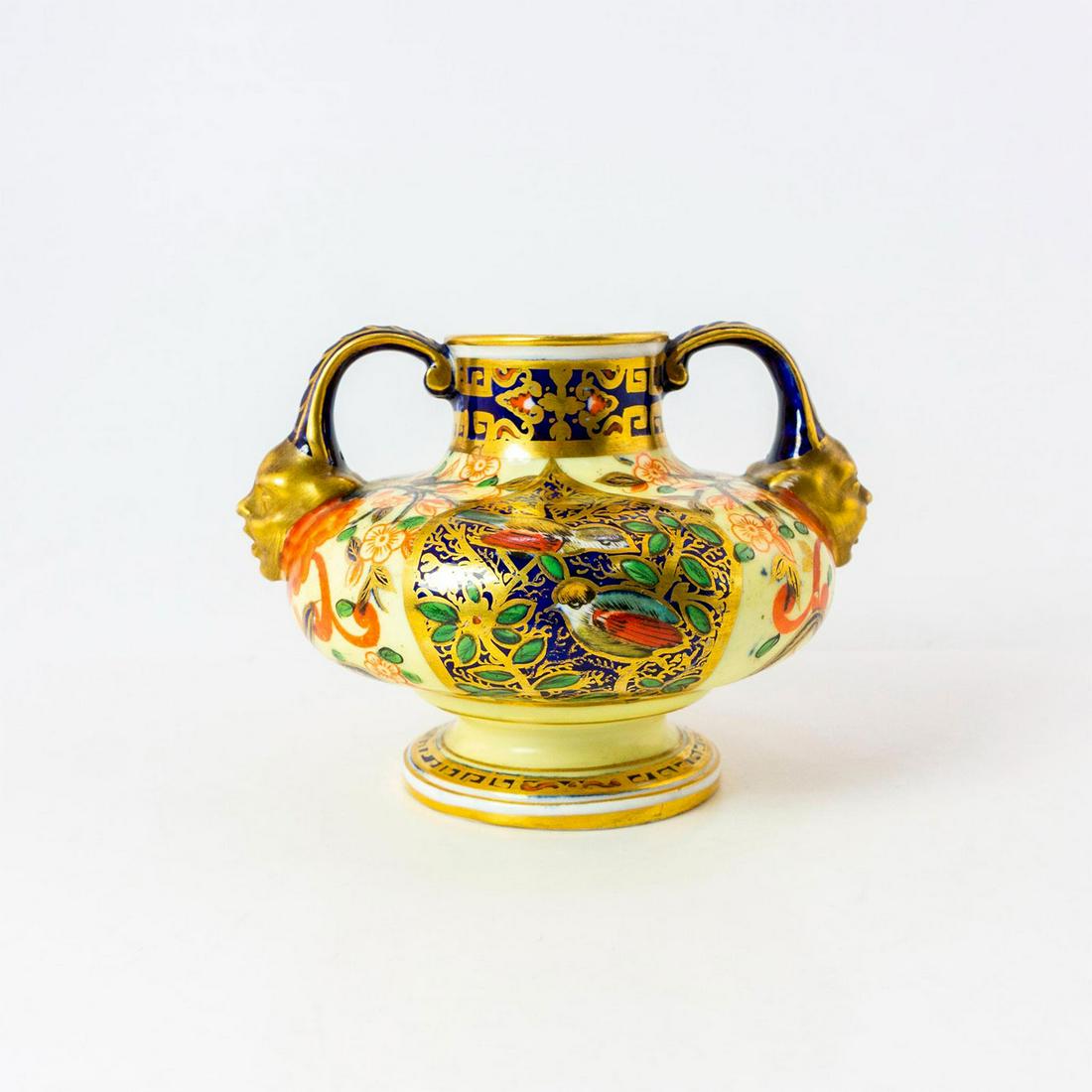 Royal Crown Derby Small Covered Jar with Figural Handles (1 of 3)
