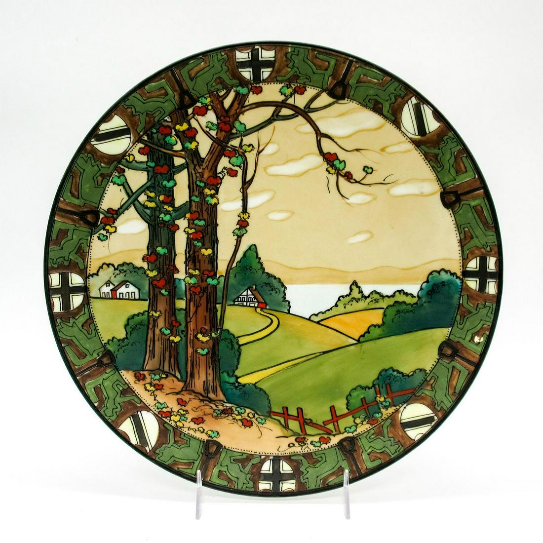 Nippon Porcelain Hand Painted Woodland Wall Plate (1 of 2)