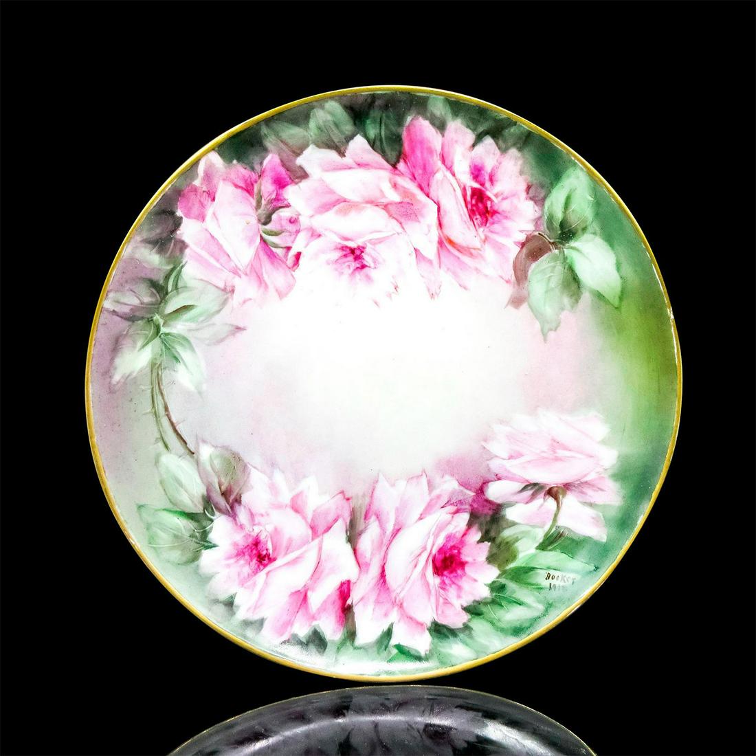 Vintage T&V Limoges France Wall Plate, Roses (1 of 2)