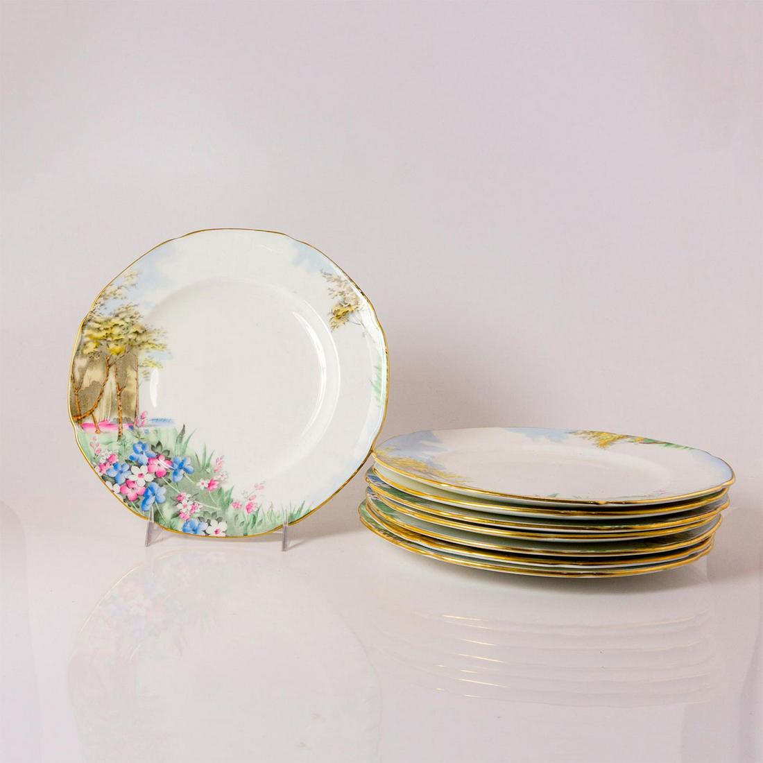 8pc Set of Paragon Woodland Bluebell Fine China Salad Plates (1 of 2)