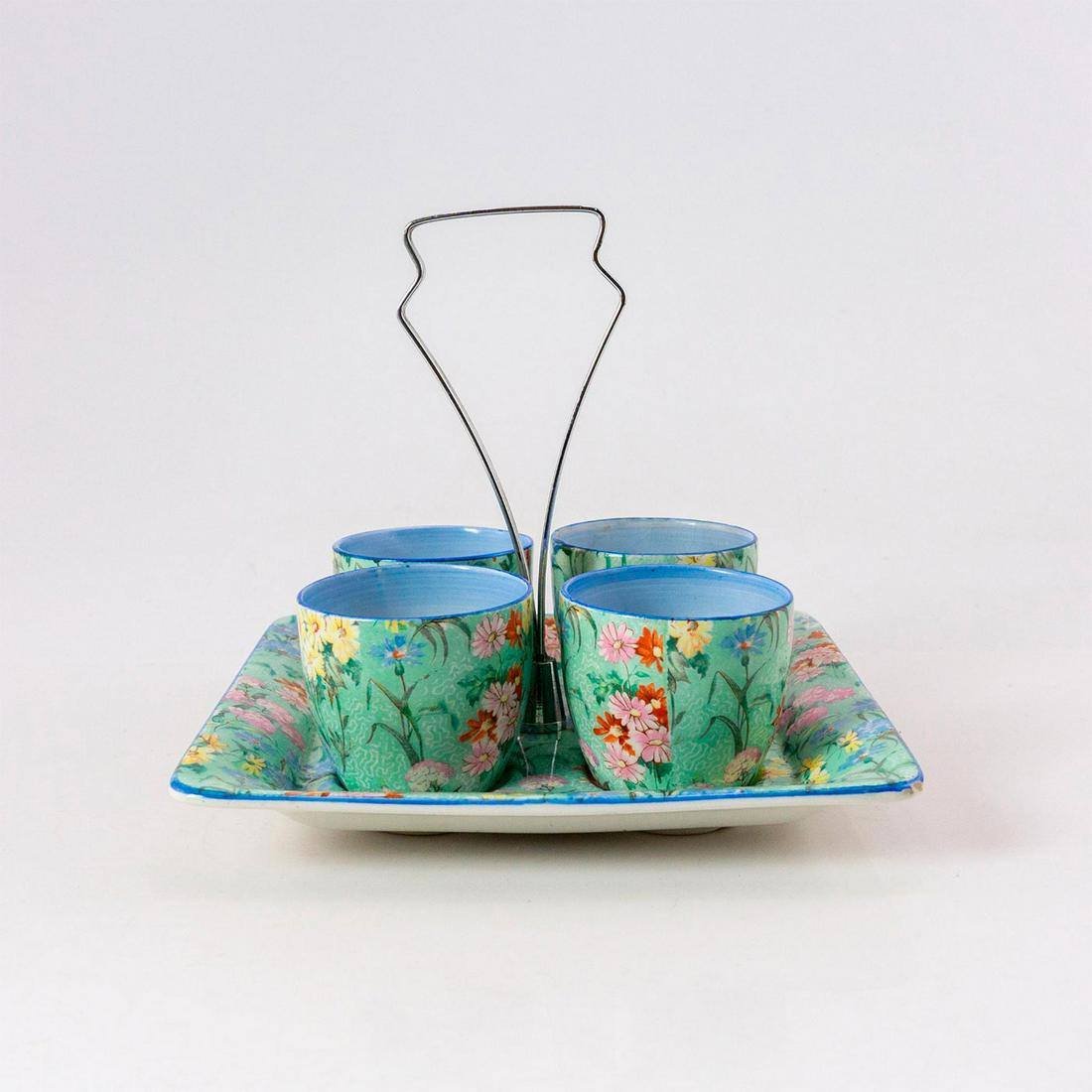 5pc Vintage Shelley English Porcelain Sake Set with Stand (1 of 3)