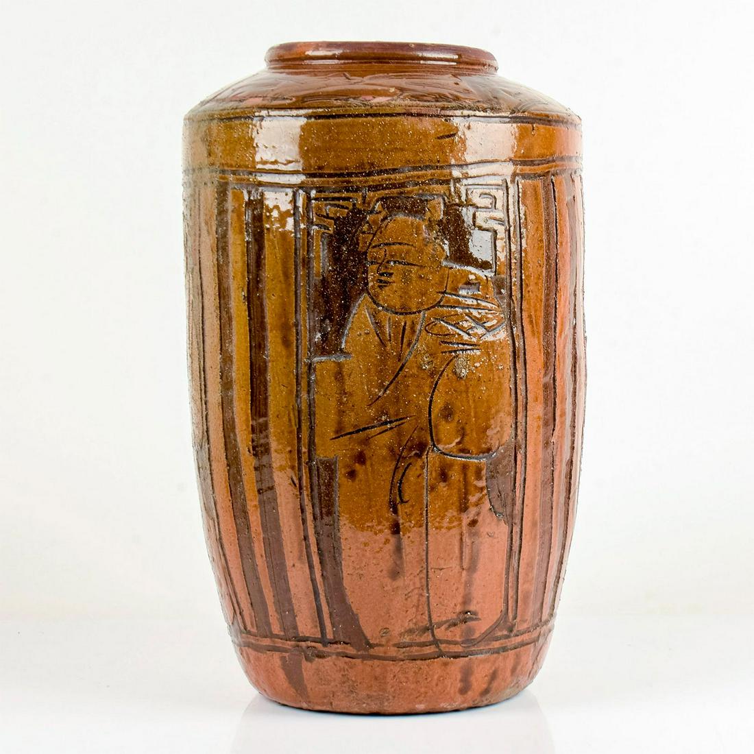 Large Chinese Glazed Terracotta Storage Pot (1 of 8)