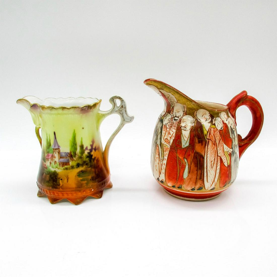 2pc Small Decorative Porcelain Creamers (1 of 3)