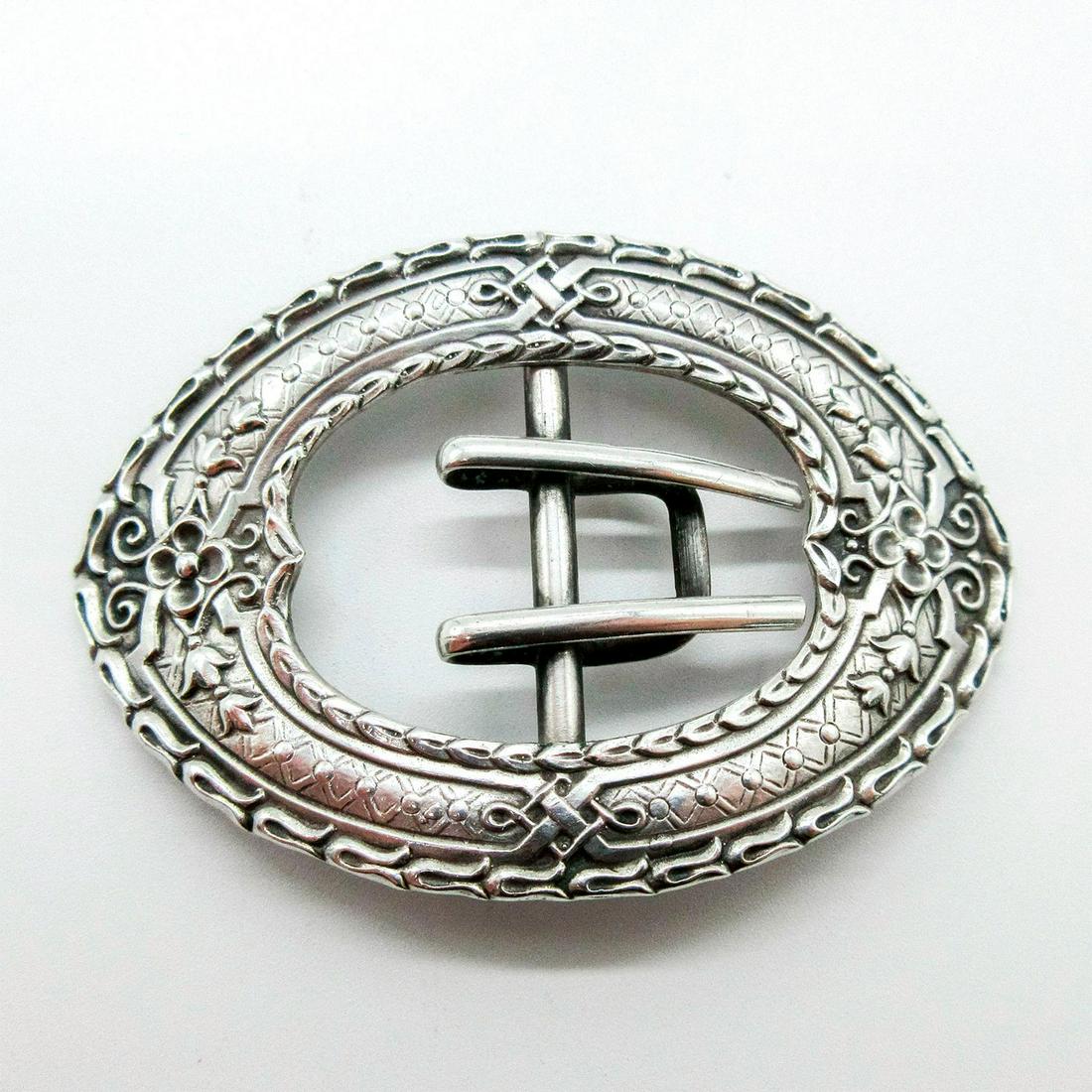 WM. B. Kerr & Co. Sterling Decorative Sash Pin Belt Buckle (1 of 4)