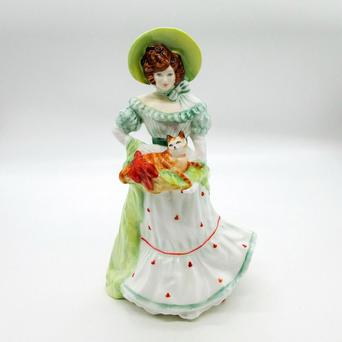 Jane HN3711 - Royal Doulton Figurine: Glossy finish. Part of the Lady Doulton Series. Bone china. Royal Doulton backstamp. #RoyalDoulton Artist: Valerie Annand Issued: 20th c. Dimensions: 8.75" H Manufacturer: Royal Doulton Country of Ori