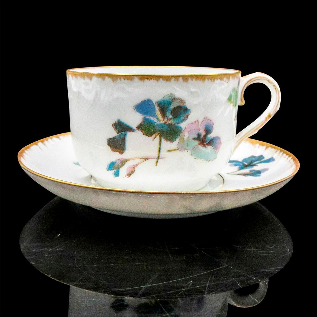 CH Field Haviland Limoges Mustache Tea Cup and Saucer (1 of 4)