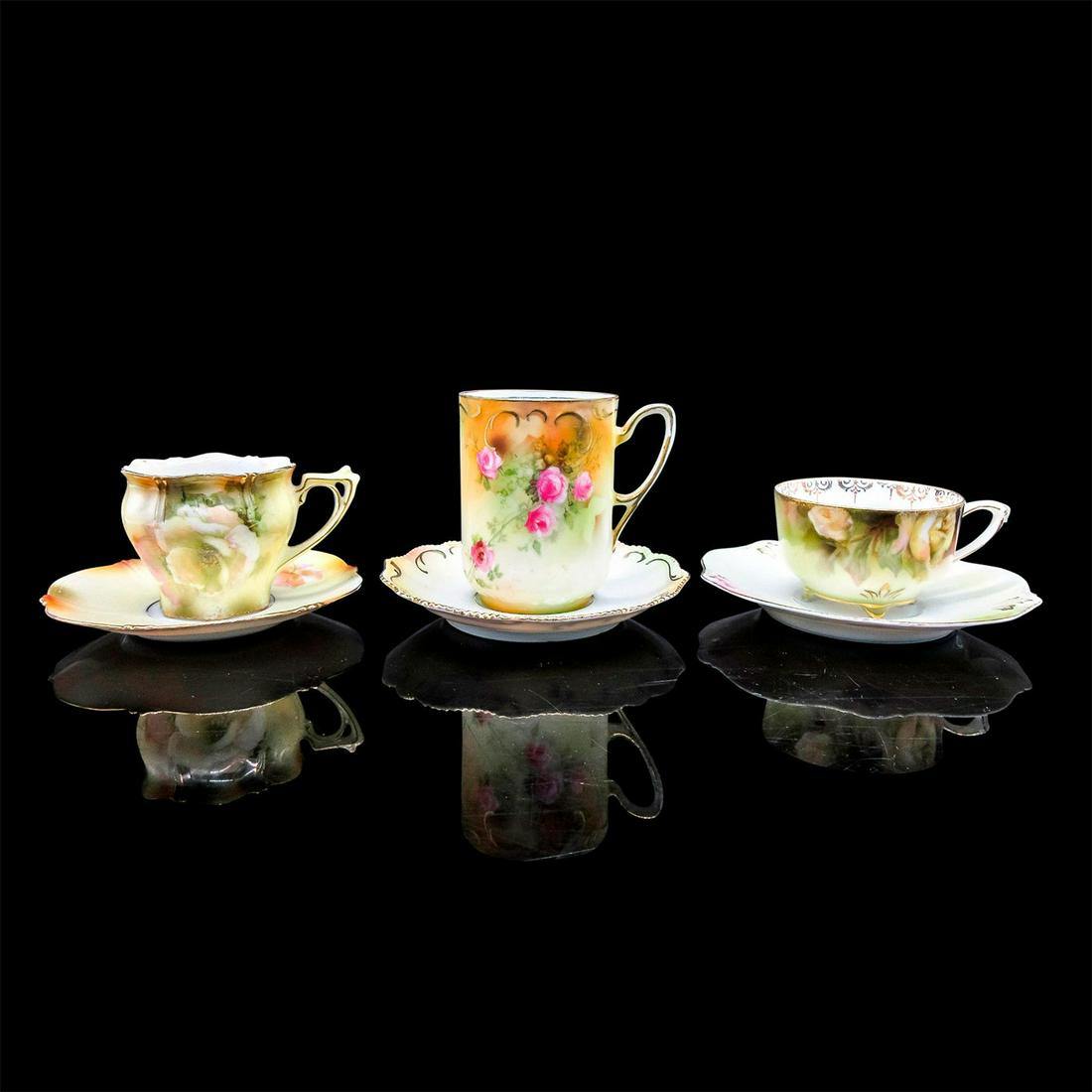 Set of 3 Antique RS Prussia Demitasse Cups and Saucers (1 of 3)