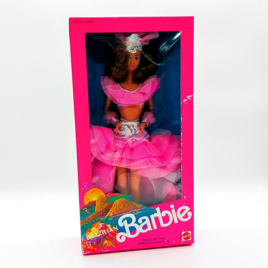 Vintage Mattel Barbie Doll, Brazilian: Dolls of the World Collection. In original box, unopened. #9094. Dimensions of box: 13"L x 6.5"W x 2.5"H. #brazil #Barbie #world #style #international #mattel Issued: 1989 Dimensions: 11.5" H Manufact