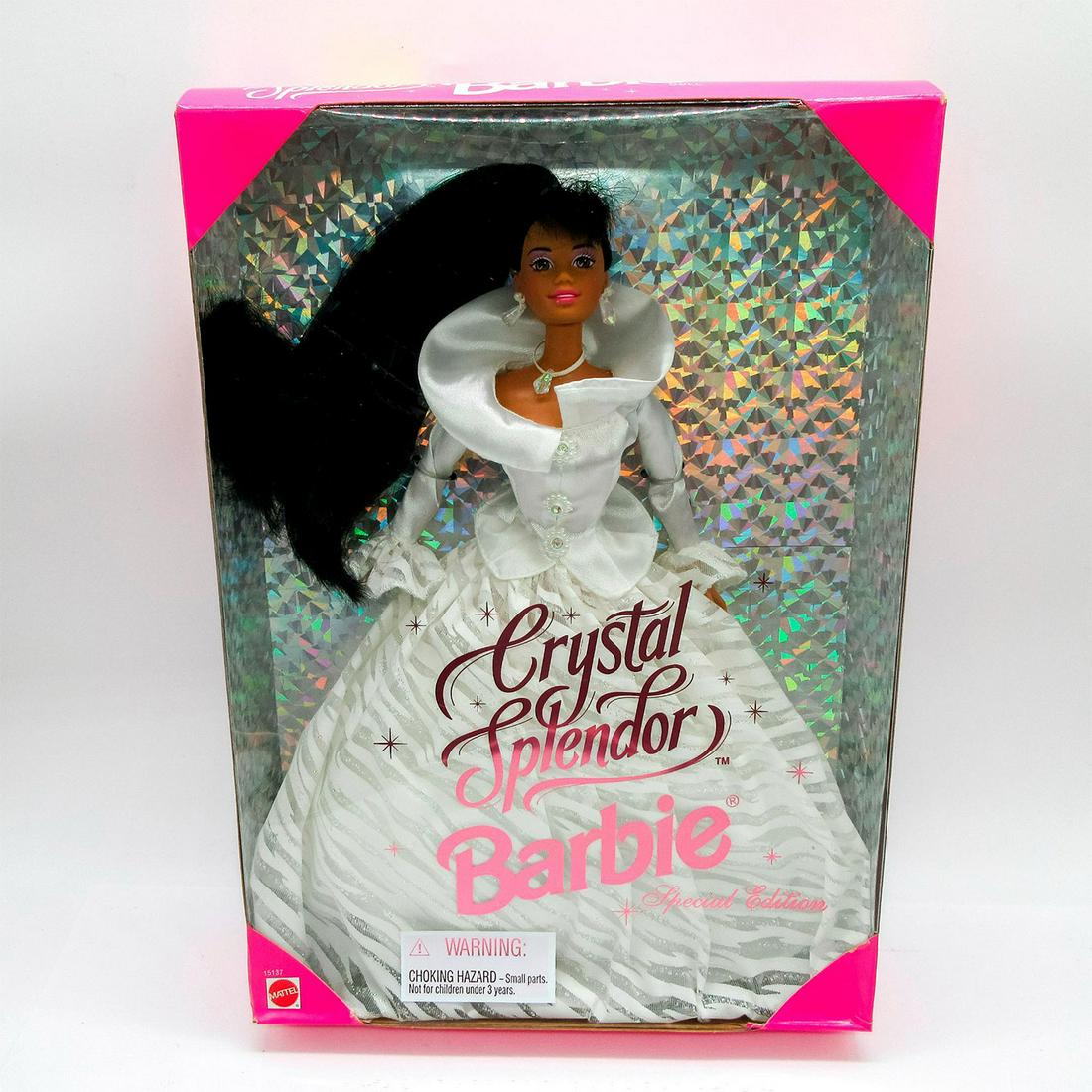Vintage Mattel Barbie Doll, Crystal Splendor: Special Edition. #15137. Original box included. In original box, unopened. Dimensions of box: 9.125"L x 2.5"W x 13"H. #Barbie #Mattel Issued: 1995 Dimensions: 11.5"H Manufacturer: Malaysia Country of 