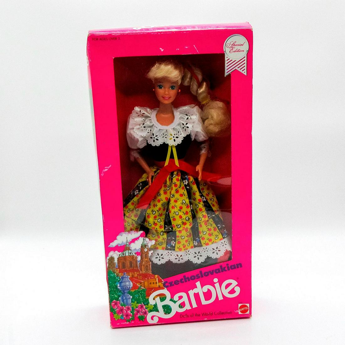 Vintage Mattel Barbie Doll, Czechoslovakian: Dolls of the World Collection. In original box, unopened. #7330. Dimensions of box: 13"L x 6.5"W x 2.5"H. #czach #Barbie #world #style #international #mattel Issued: 1990 Dimensions: 11.5" H Manufactu