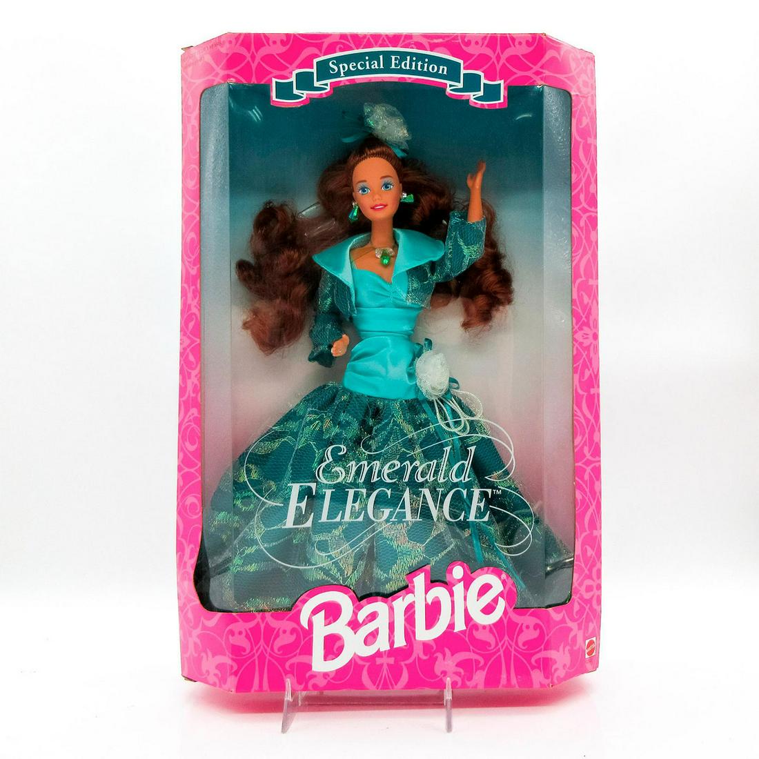 Vintage Mattel Barbie Doll, Emerald Elegance: Special Edition. In original box, unopened. #12322. Dimensions of box: 13"L x 9"W x 3"H. #elegance #Barbie #mattel #emerald #special #edition Issued: 1994 Dimensions: 11.5" H Manufacturer: Mattel Coun