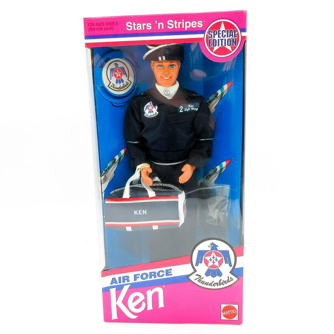 Vintage Mattel Barbie Doll, Ken Air Force: Special Edition. Part of the Stars 'n Stripes Collection. #11554. Original box included. In original box, unopened. Dimensions of box: 6"L x 2.5"W x 12.75"H. #Barbie #Mattel Issued: 1993 Dimensions: 1