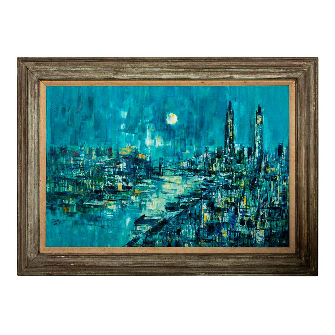 Artist Signed Large Oil Painting on Canvas (1 of 8)