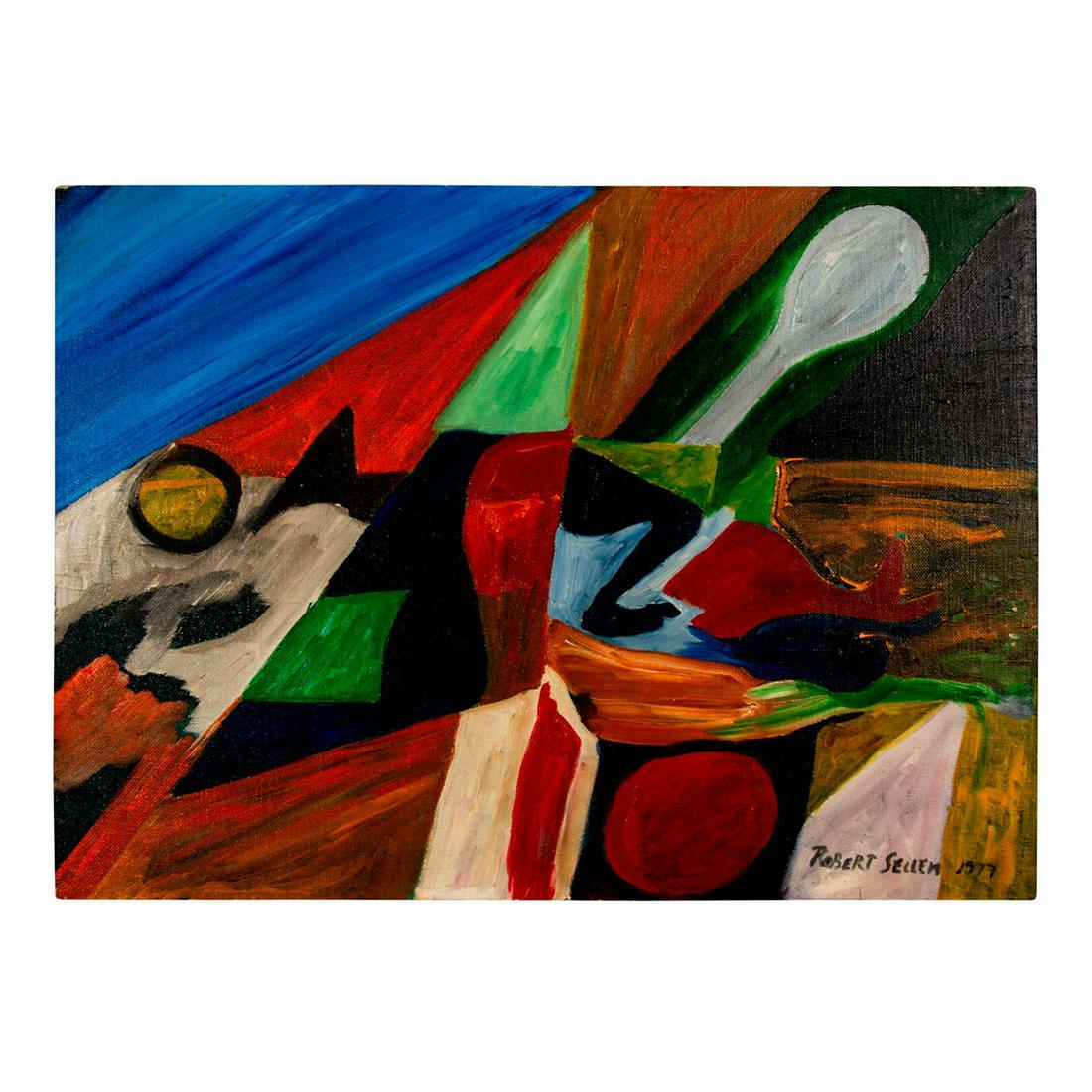 Robert Sellem Abstract Oil Painting on Board (1 of 5)