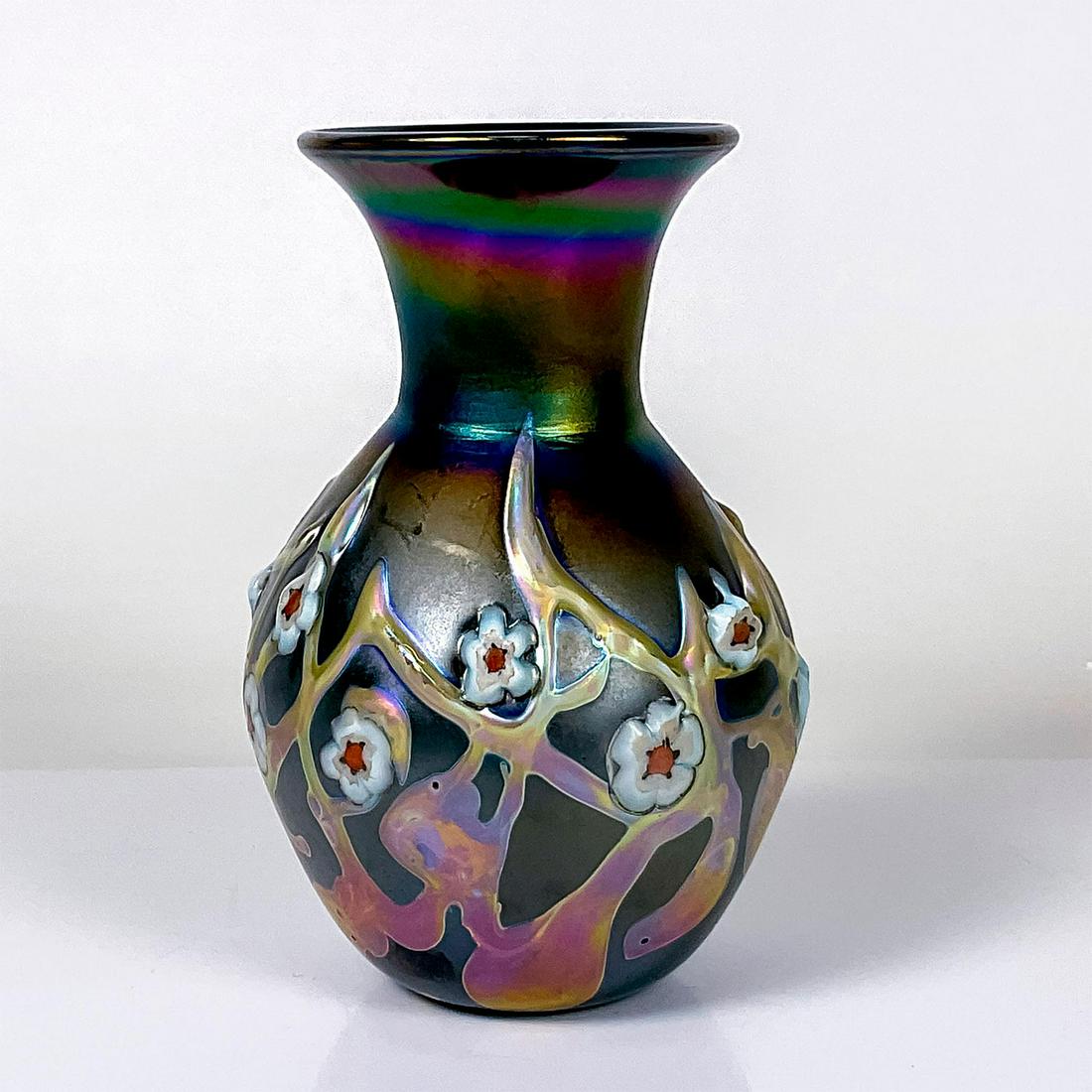 Herb Thomas Signed Art Ceramic Vase, Opalescent Black (1 of 4)