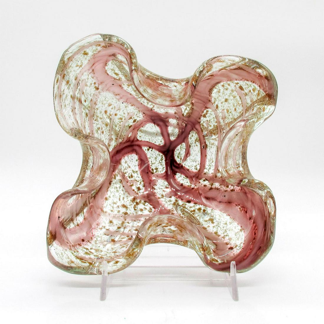 Murano Art Glass Bowl, Purple and Gold (1 of 2)