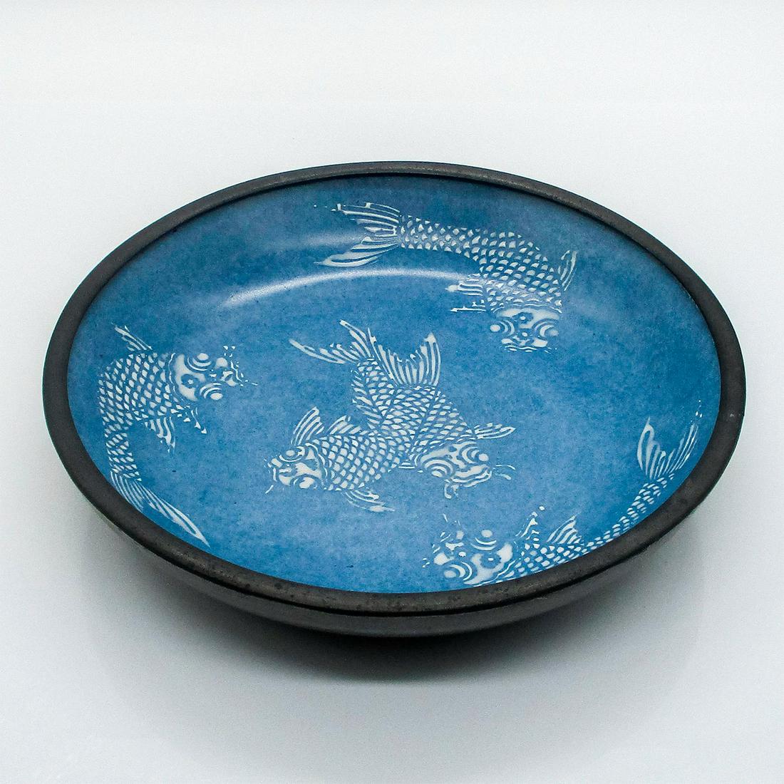 Neiman Marcus Porcelain Bowl In Pewter (1 of 3)