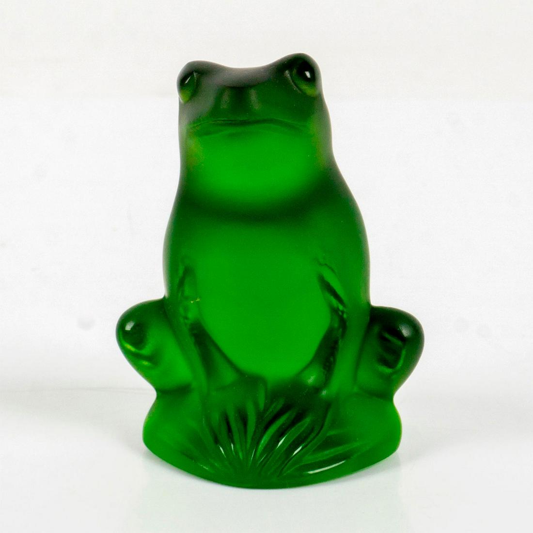 Lalique Frosted Lime Green Rainette Frog Art Glass Figurine (1 of 3)