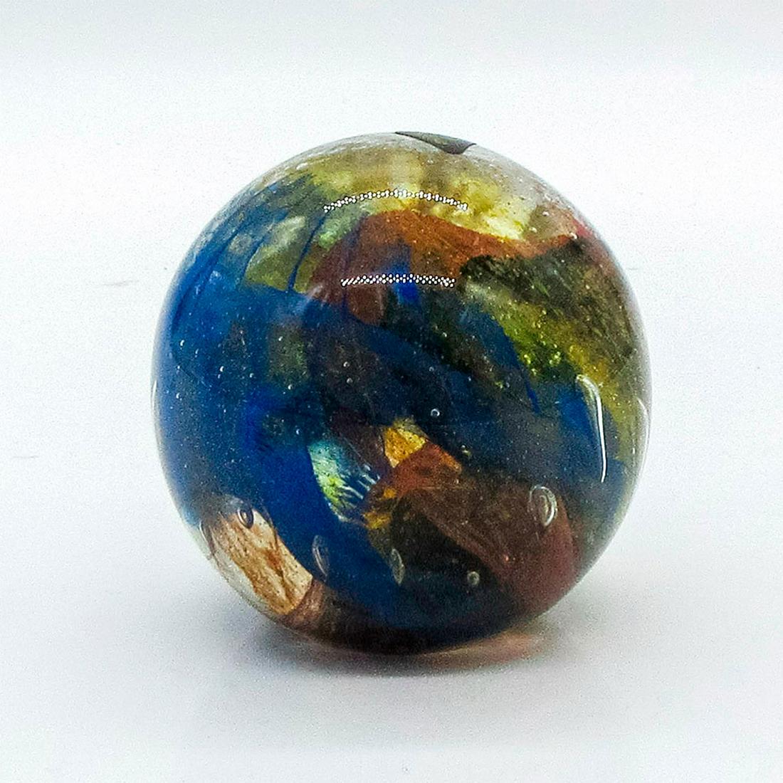 Phoenician Glass Malta Sphere Shaped Paperweight, Signed (1 of 3)