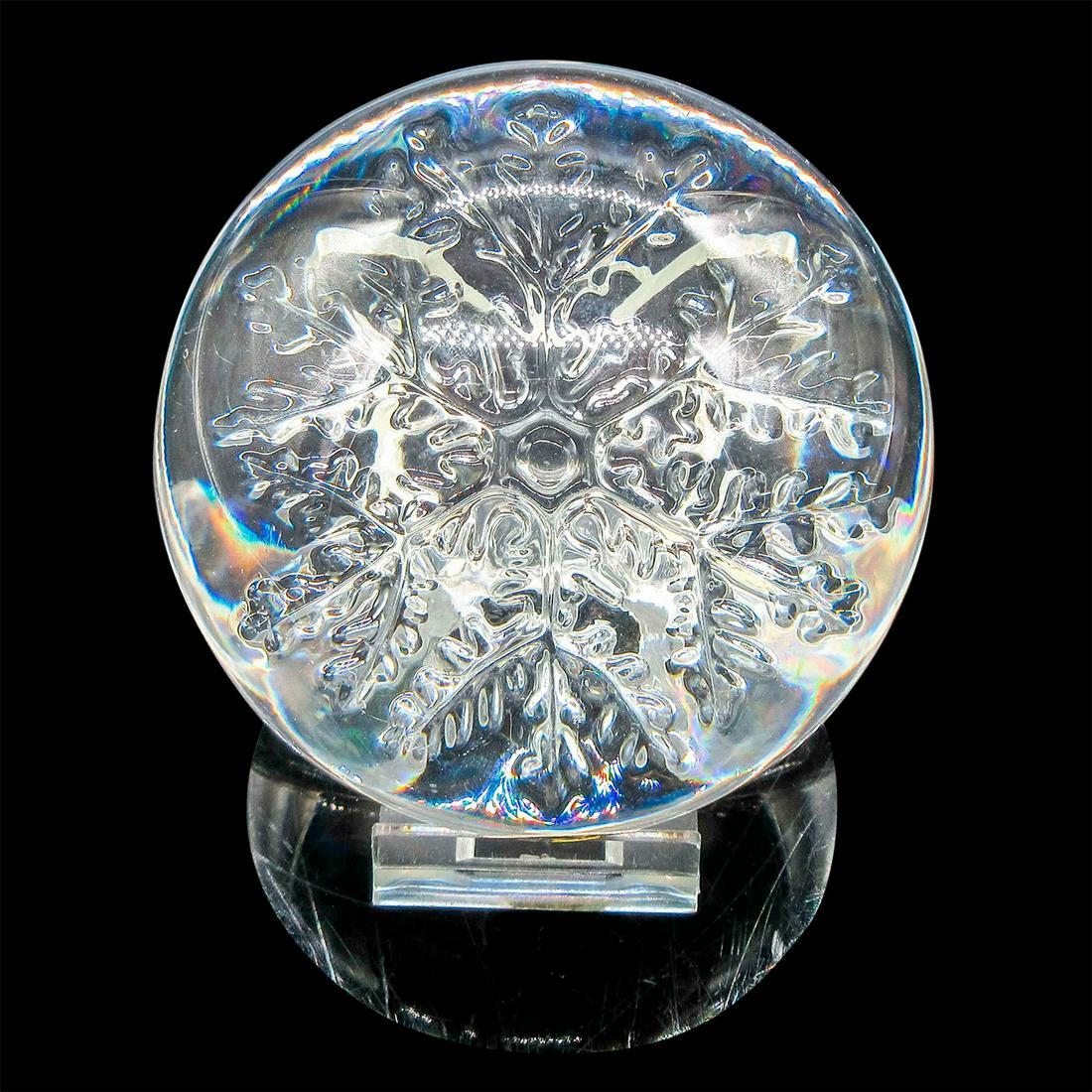 Vintage Cristal Lead Crystal Paperweight, Snowflake (1 of 3)