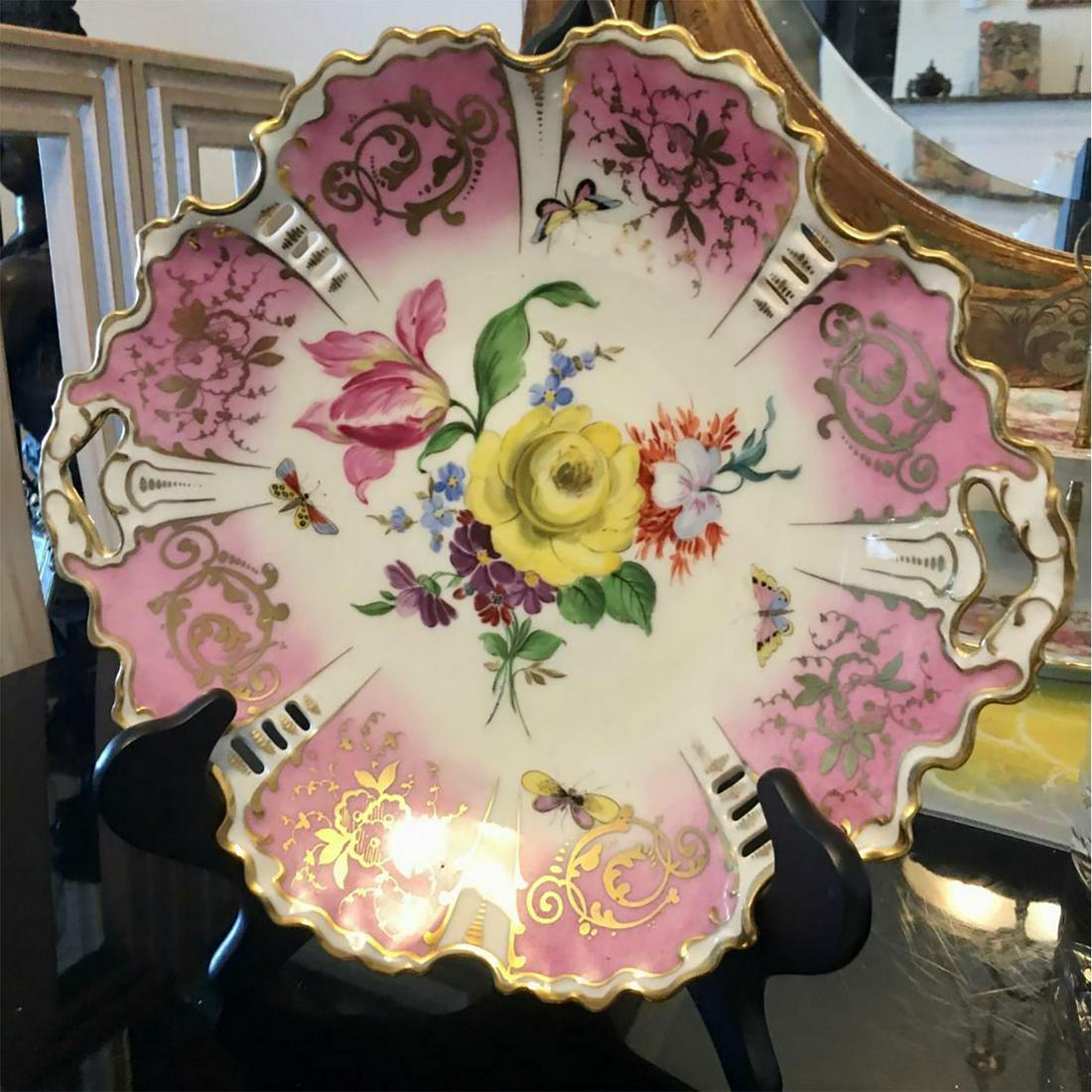 Antique Tiefenfurt Germany 1883-1896 Porcelain Bowl Dish Cross Swords Mark 14" (1 of 6)