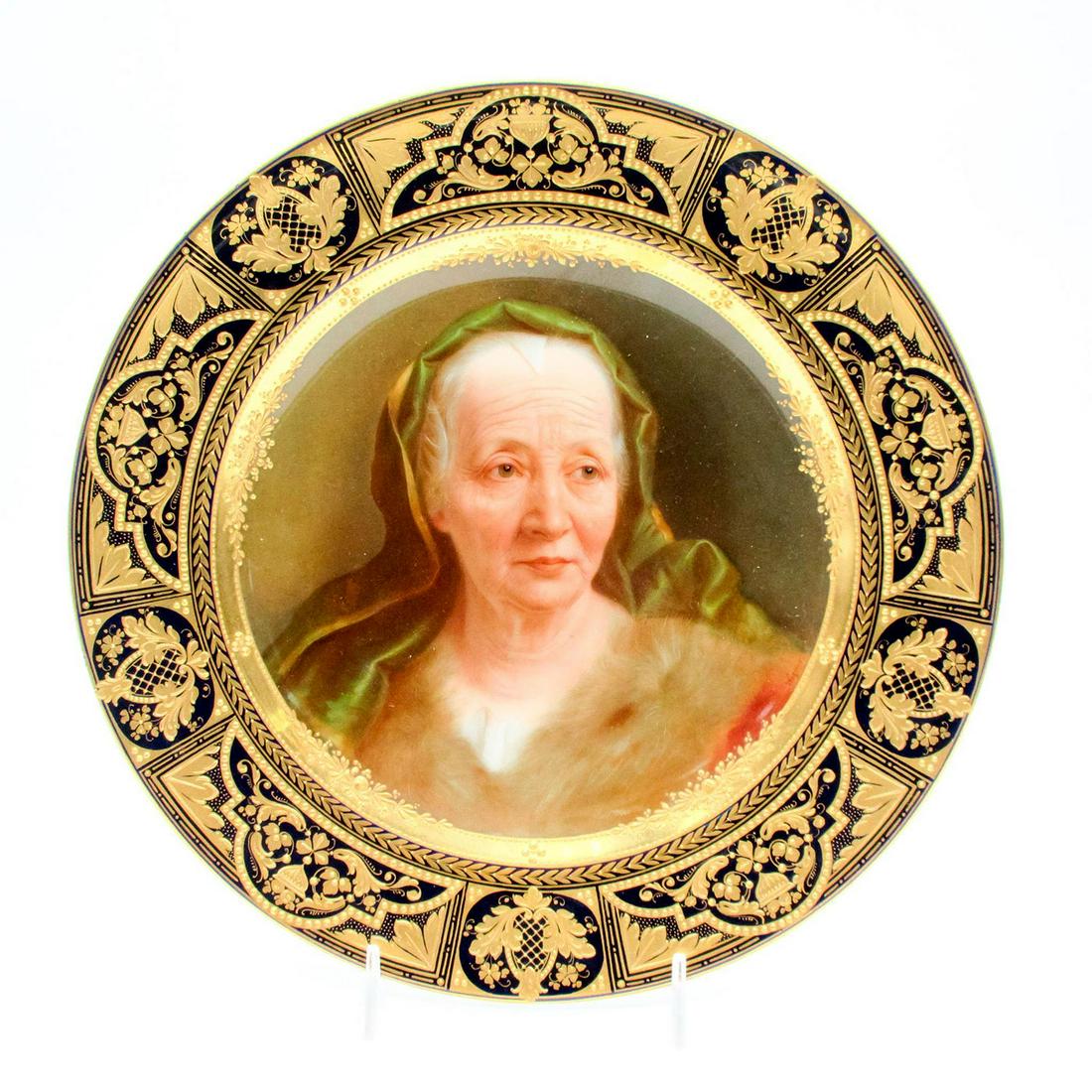 Antique Royal Vienna Porcelain Gilded Portrait Charger (1 of 2)