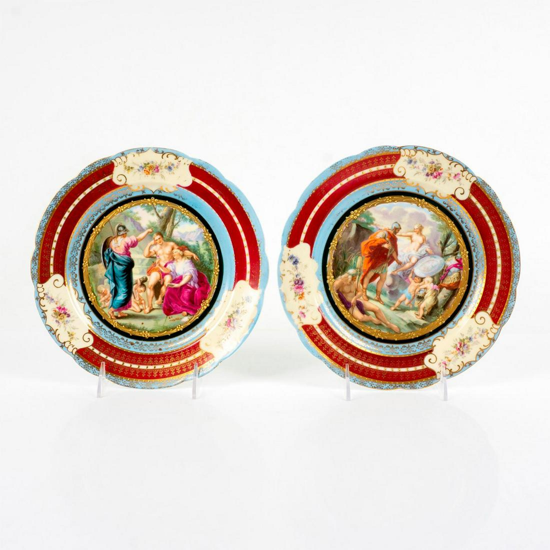 Pair of Antique Royal Vienna Mythological Cabinet Plates (1 of 3)