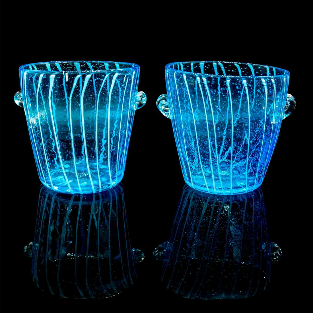 2pc Venini for Disaronno Art Glass Ice Buckets (1 of 2)