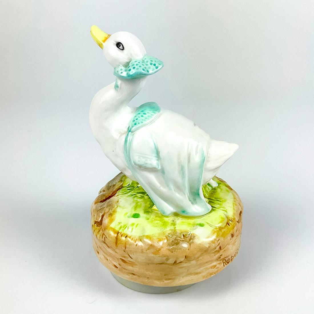 Vintage Schmid Musical Figurine, Rebeccah Puddle Duck: Beatrix Potter Collection. Musical Collectibles. Plays "Waltz Of The Flowers" tune. Schmid backstamp. This item has no reserve. Dimensions: 6.25" H Manufacturer: Schmid Country of Origin: Japa