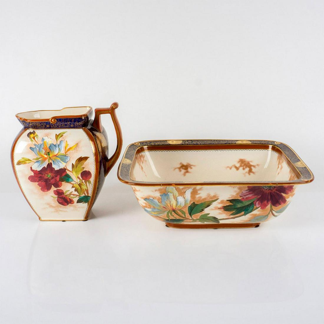 Doulton Burslem Floral Pitcher with Basin (1 of 15)