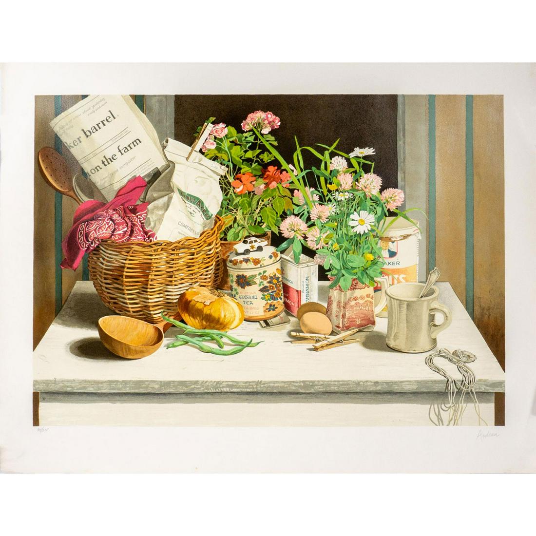 Audean Johnson (American, 20th c.) Still Life Lithograph (1 of 6)