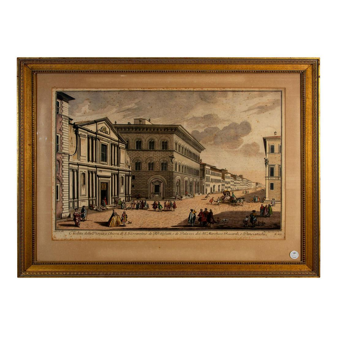 Antique Italian Hand Colored Etching Giuseppe Zocchi (1 of 10)