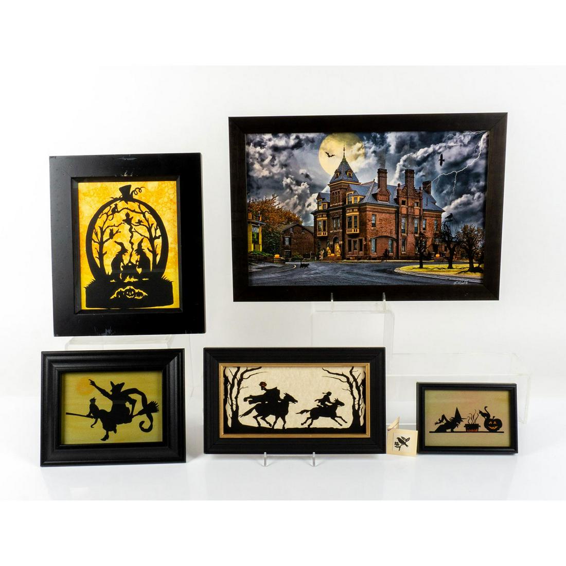 5pc Scherenschnitte Paper Silhouettes + Photo, Halloween (1 of 11)