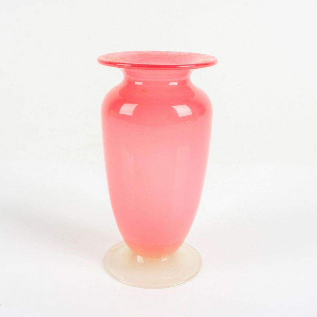 Antique Hand Blown Glass Footed Vase In Dusty Rose Color (1 of 3)