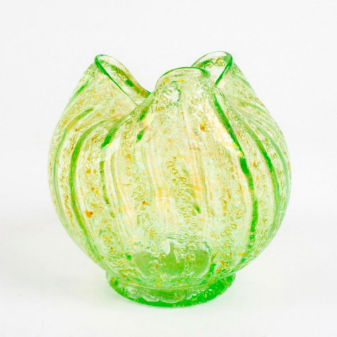 Vintage Murano Art Glass Green Vase (1 of 4)