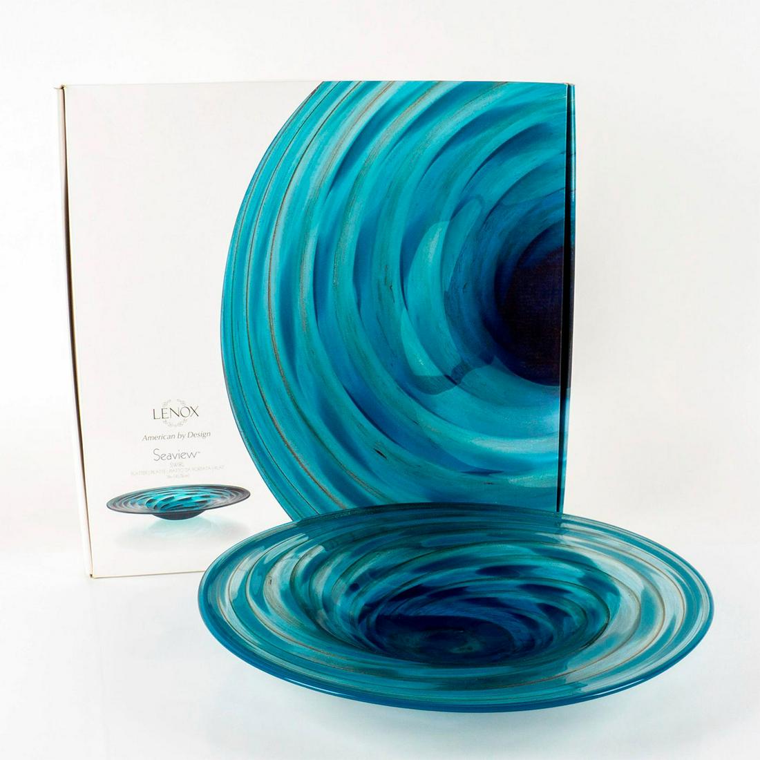 Lenox Crystal Round Platter, Seaview Swirl (1 of 11)