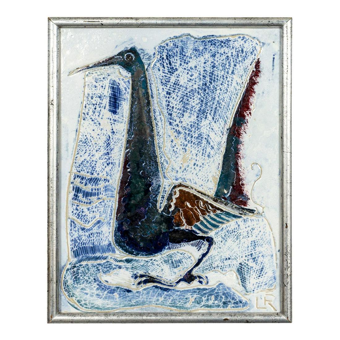 Vintage Eastern Blue Bird Print Signed By Artist