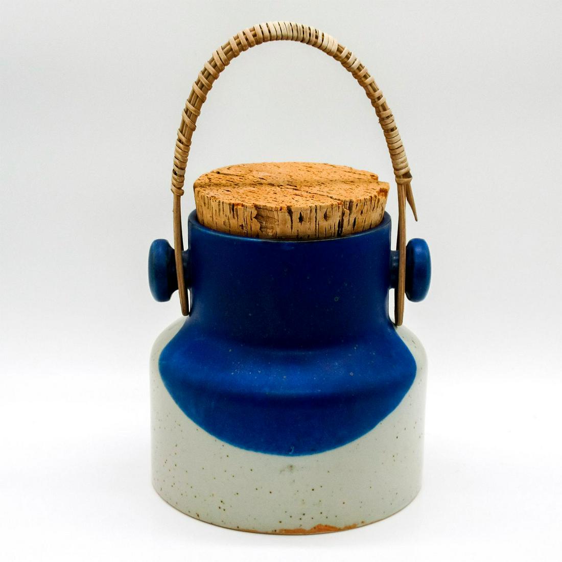 Studio Art Pottery Carrying Jug with Cork Lid (1 of 3)