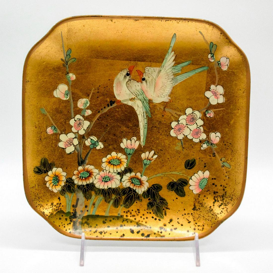 Vintage Ceramic Gilded Gold Asian Tray (1 of 2)