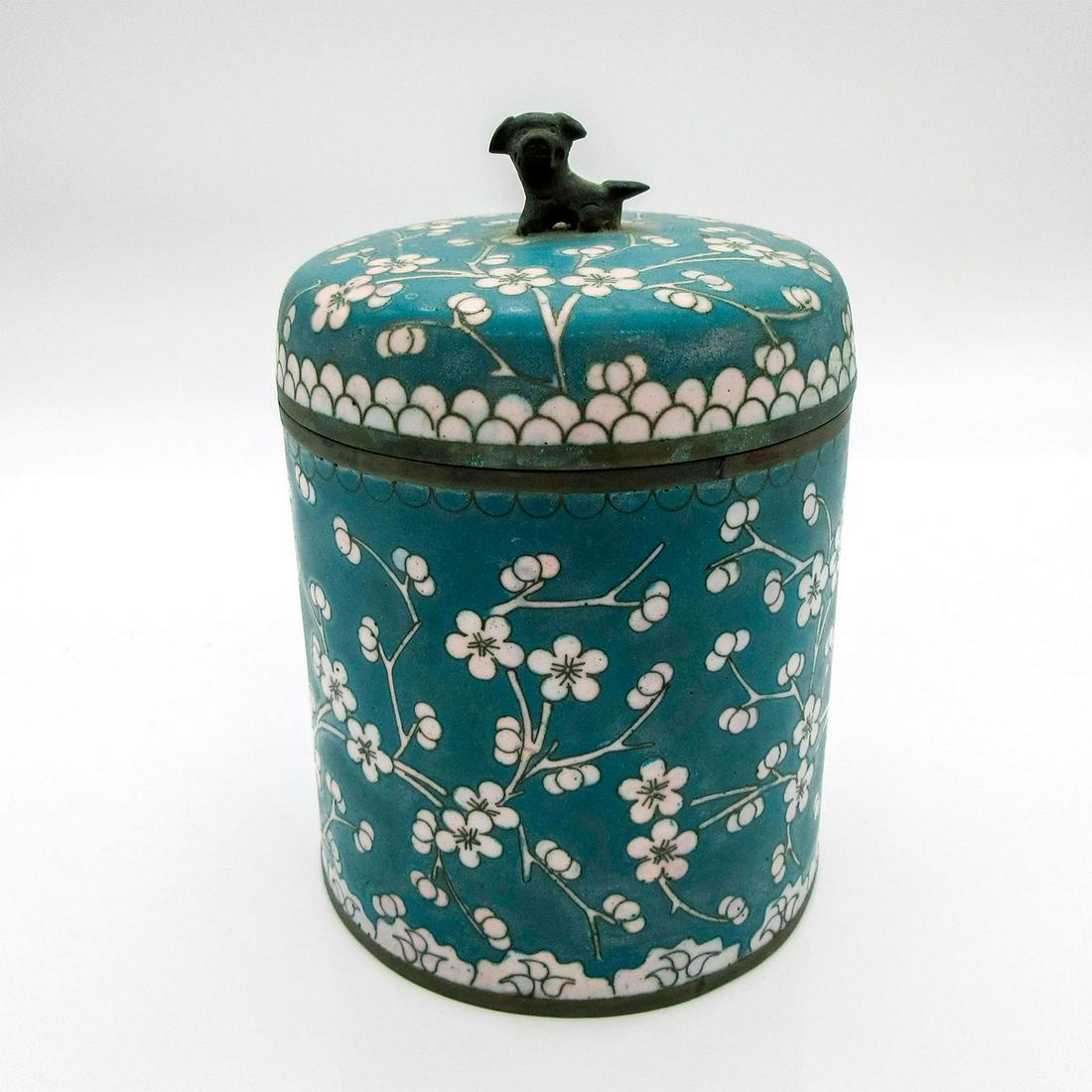 Vintage Metal Floral Lidded Cookie Jar (1 of 4)