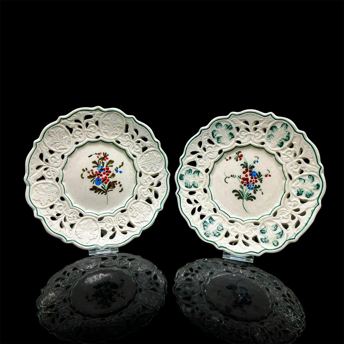 2pc Vintage Italian Ornate Floral Ceramic Plates (1 of 2)