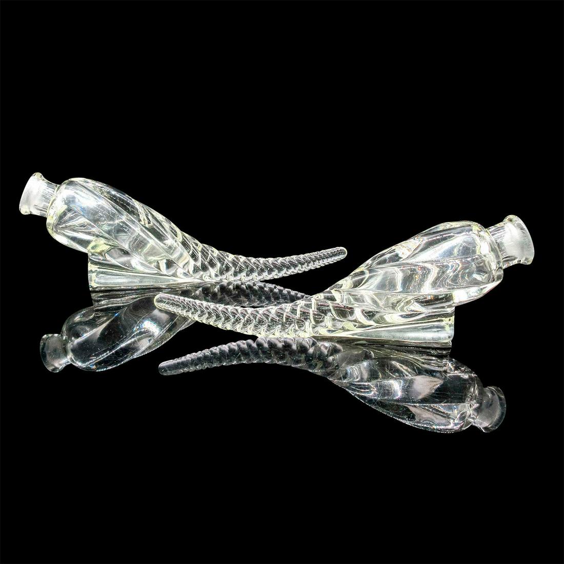 2pc Vintage Art Deco Glass Perfume Bottles (1 of 4)