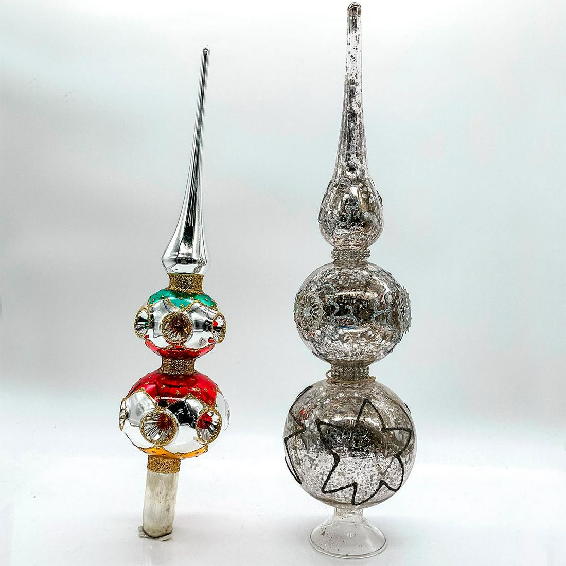 Pair Vintage Blown Glass Tree Toppers (1 of 2)