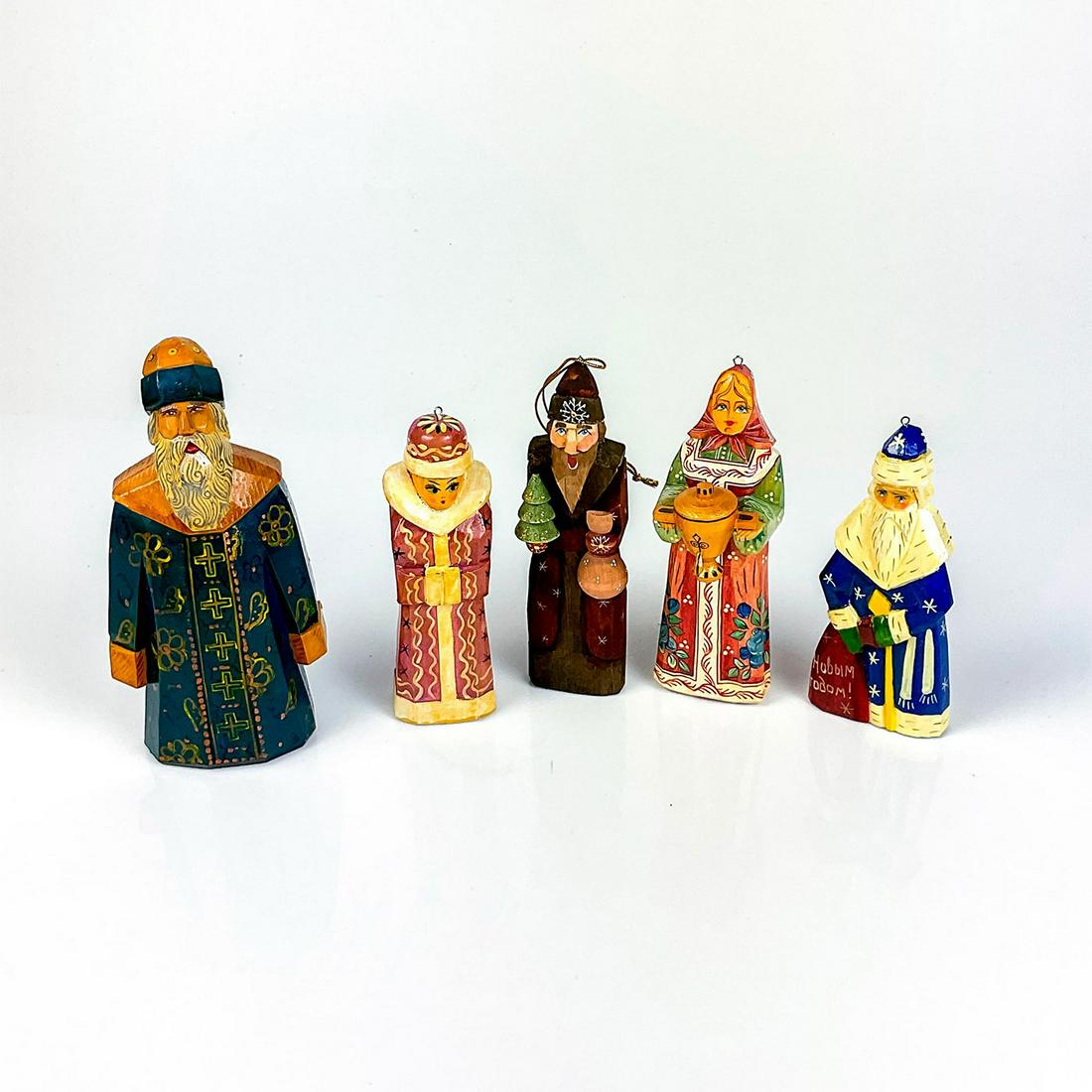 5pc Vintage Russian Holiday Ornament Collectibles (1 of 3)