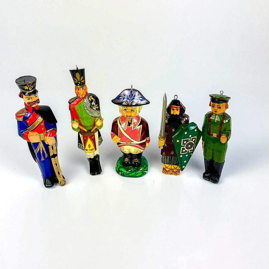 5pc Vintage Russian Toy Soldier Holiday Ornaments (1 of 3)