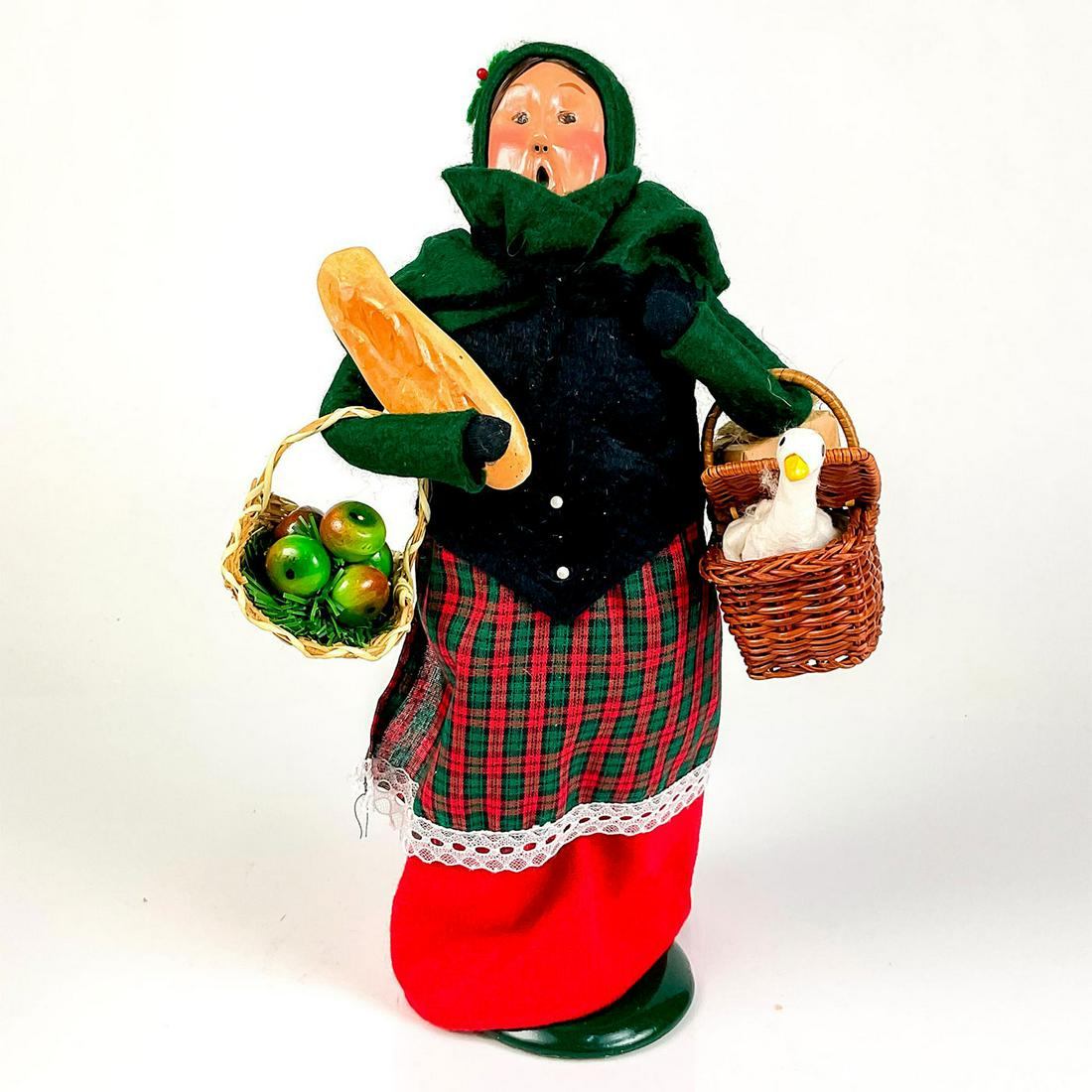 2pc Byers' Choice Plaster Figurine, Market Caroler (1 of 3)