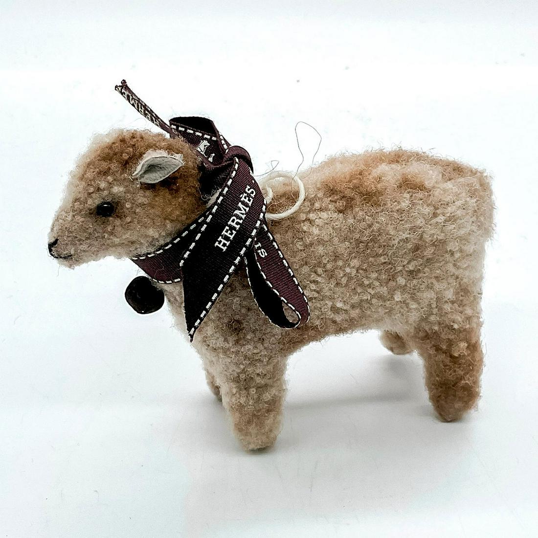 Vintage Hermes Paris Stuffed Lamb Toy With Bell (1 of 3)